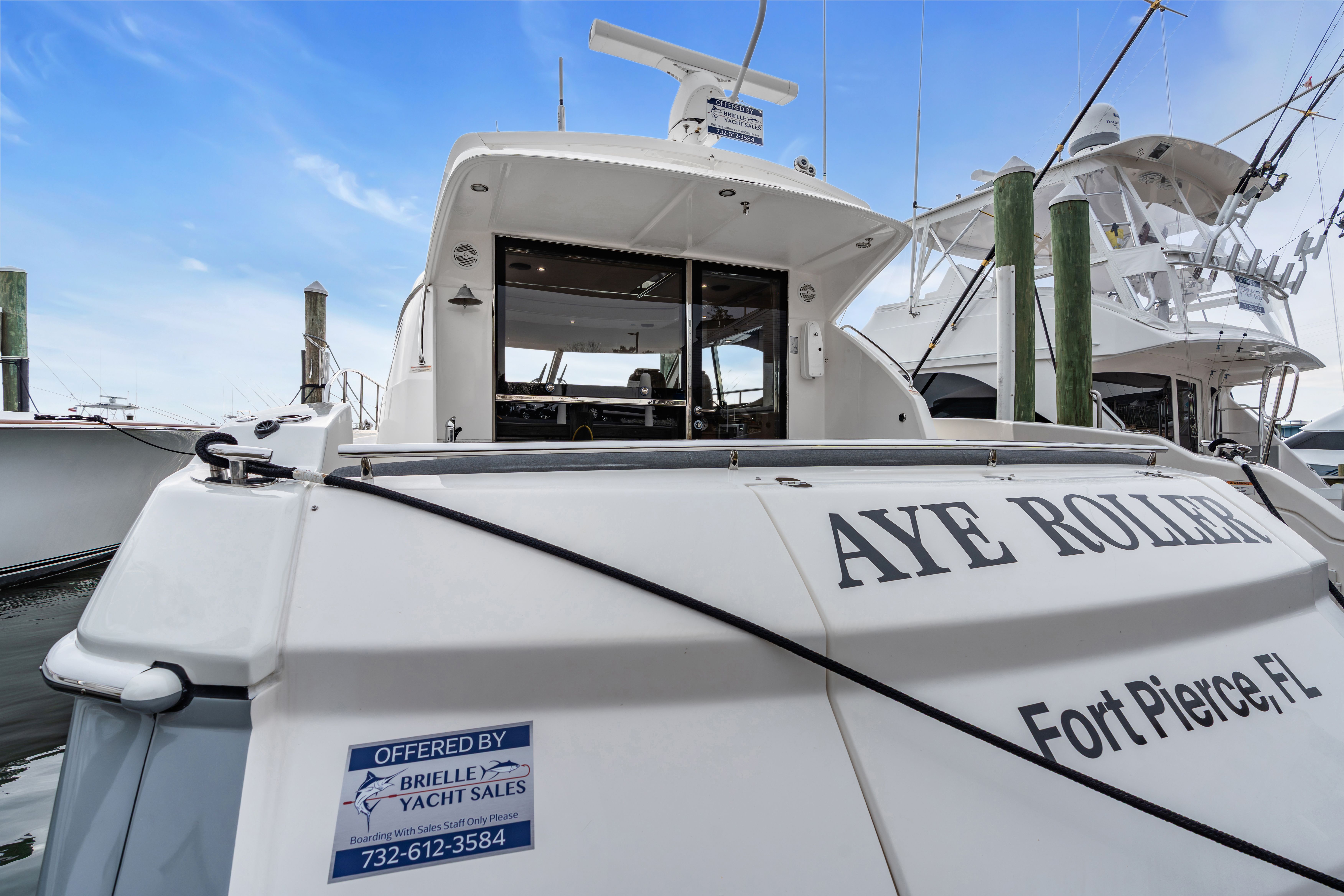 Riviera 44 Sport Yacht 2014 docked in Fort Pierce, Florida.