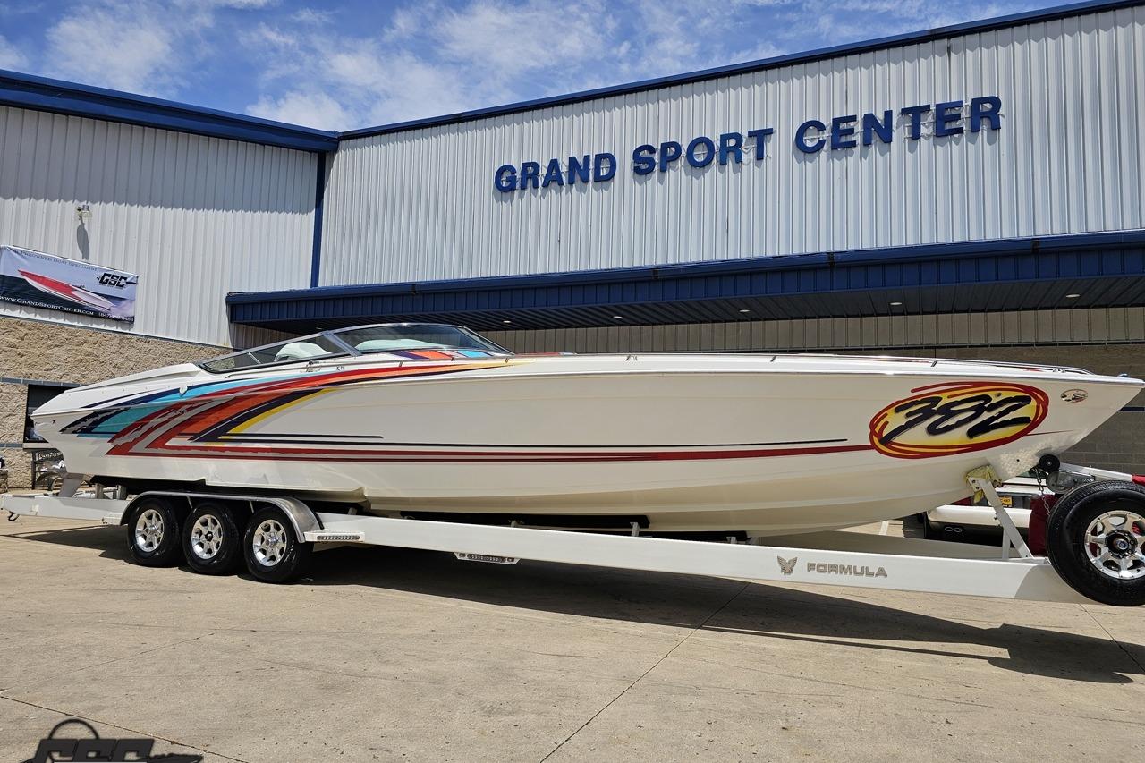 2002 Formula 382 FASTech boat on trailer at Grand Sport Center.