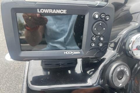 Lowrance Hook fish finder on 2023 Nitro ZV19 Sport dashboard.
