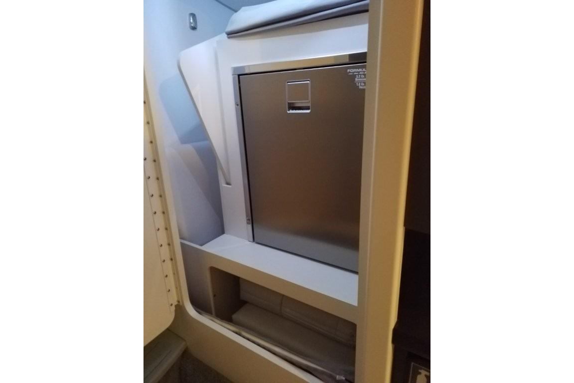 2019 Formula 382 FASTech cabin interior with sleek storage compartment.
