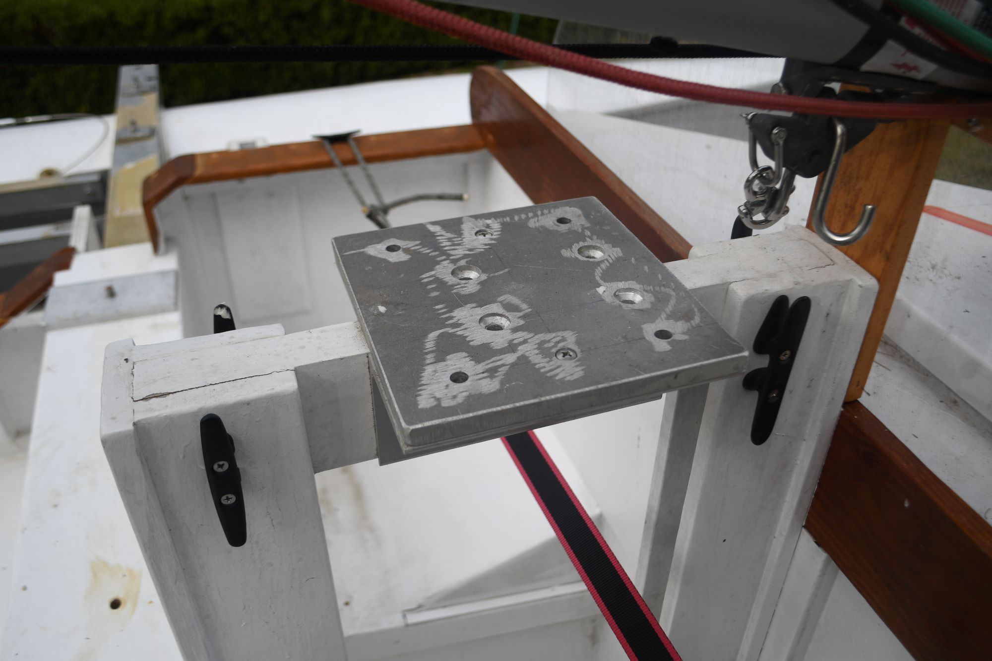Close-up of a Custom Strike 18 boat component, year 2020.