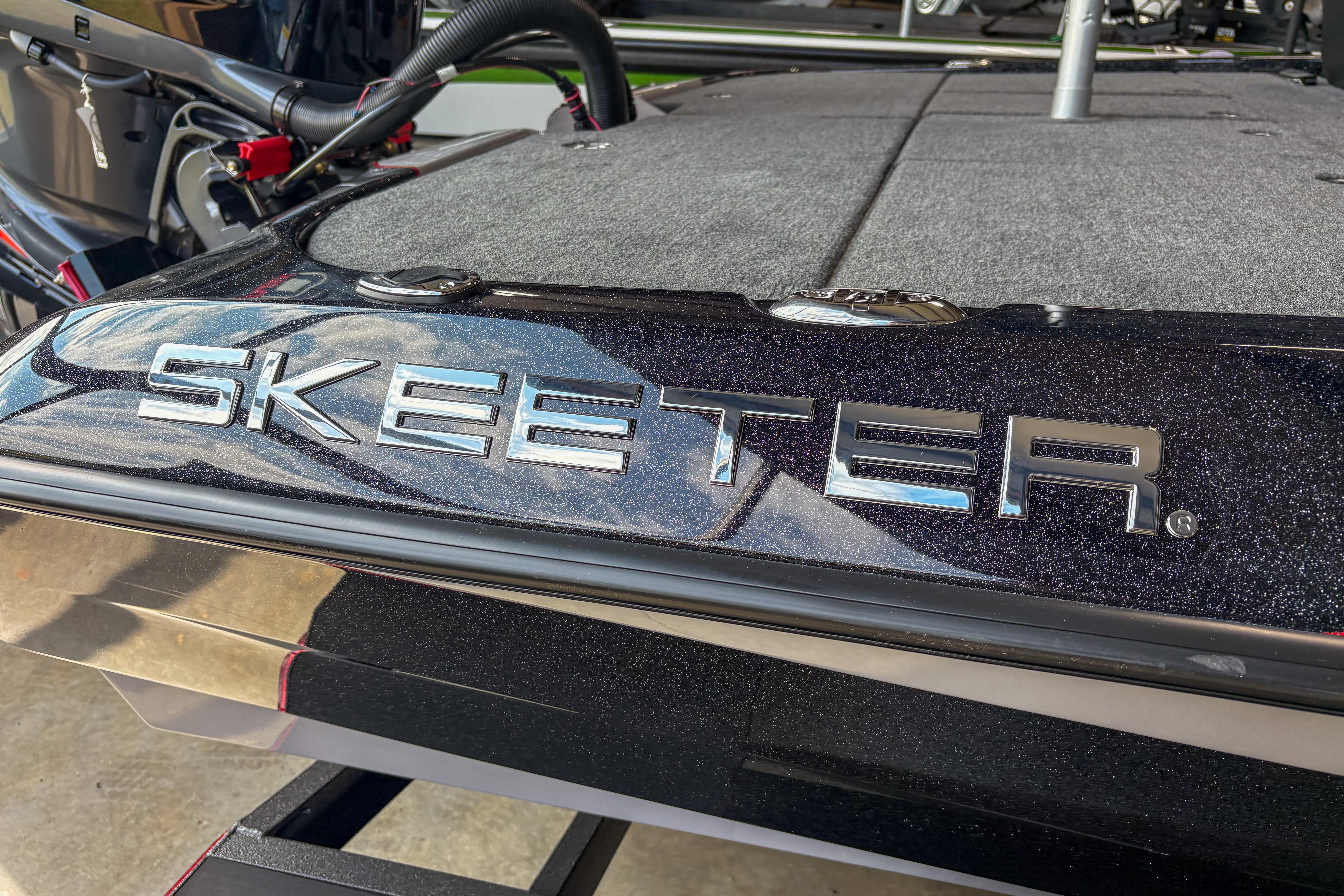 2026 Skeeter ZXE20 boat with sleek design and metallic logo.