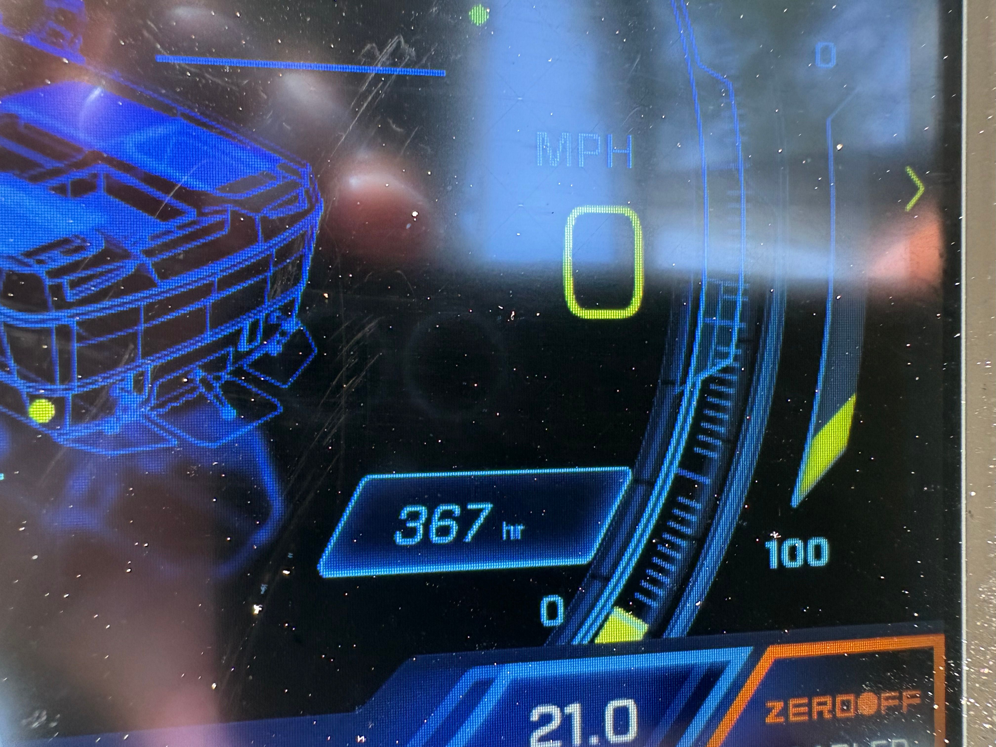 Moomba Craz 2021 dashboard displaying 367 hours.