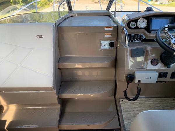 The cockpit of a 2017 Regal 26 Express with controls and instruments.