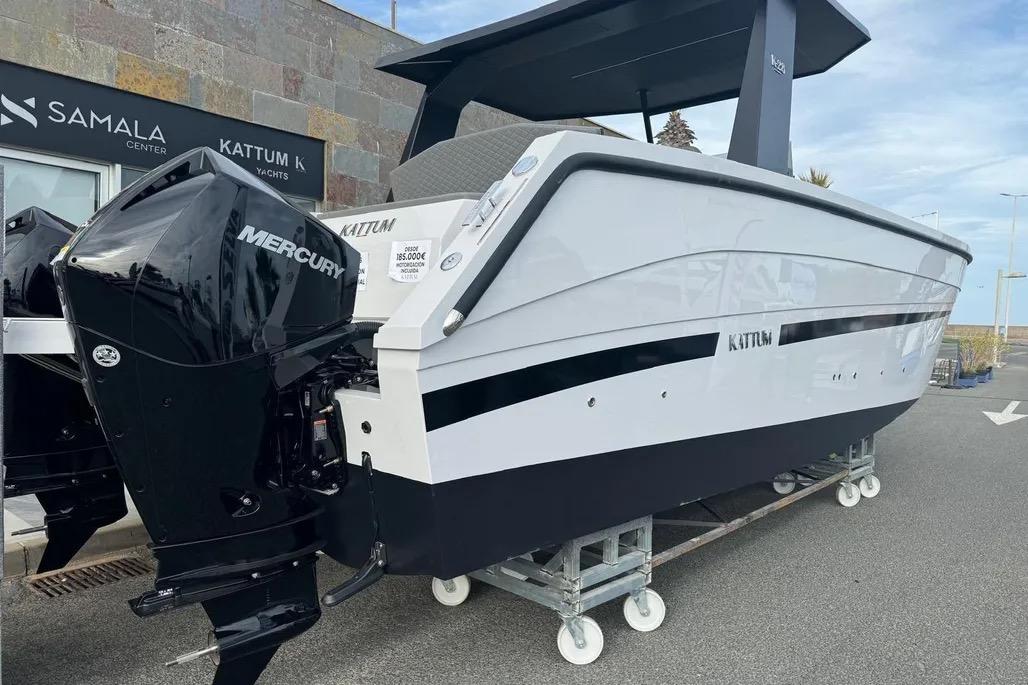 2024 Kattum Yachts K30 with Mercury engine, displayed at Samala Center.