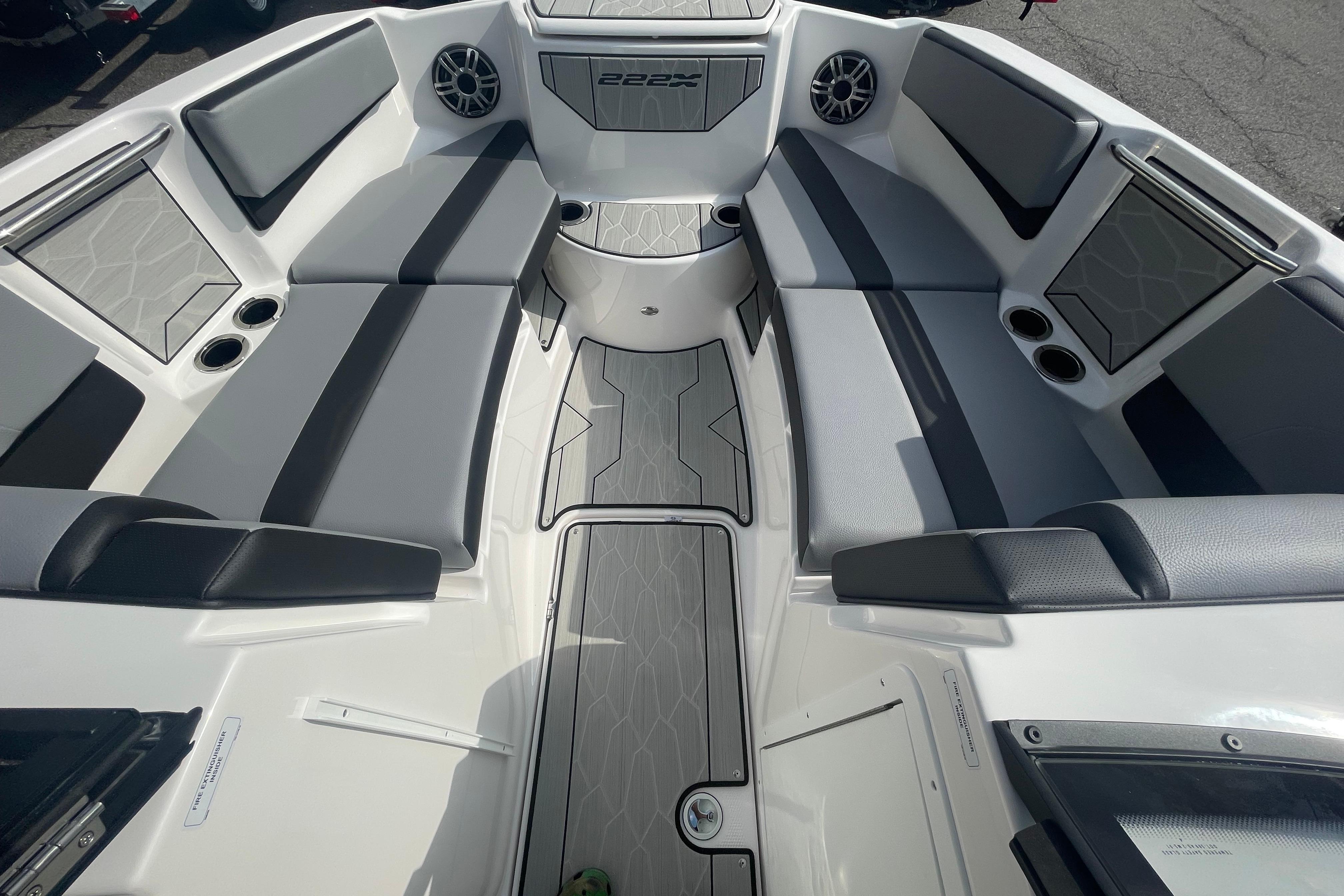 2026 Yamaha Boats 222XD interior with sleek seating and modern design.