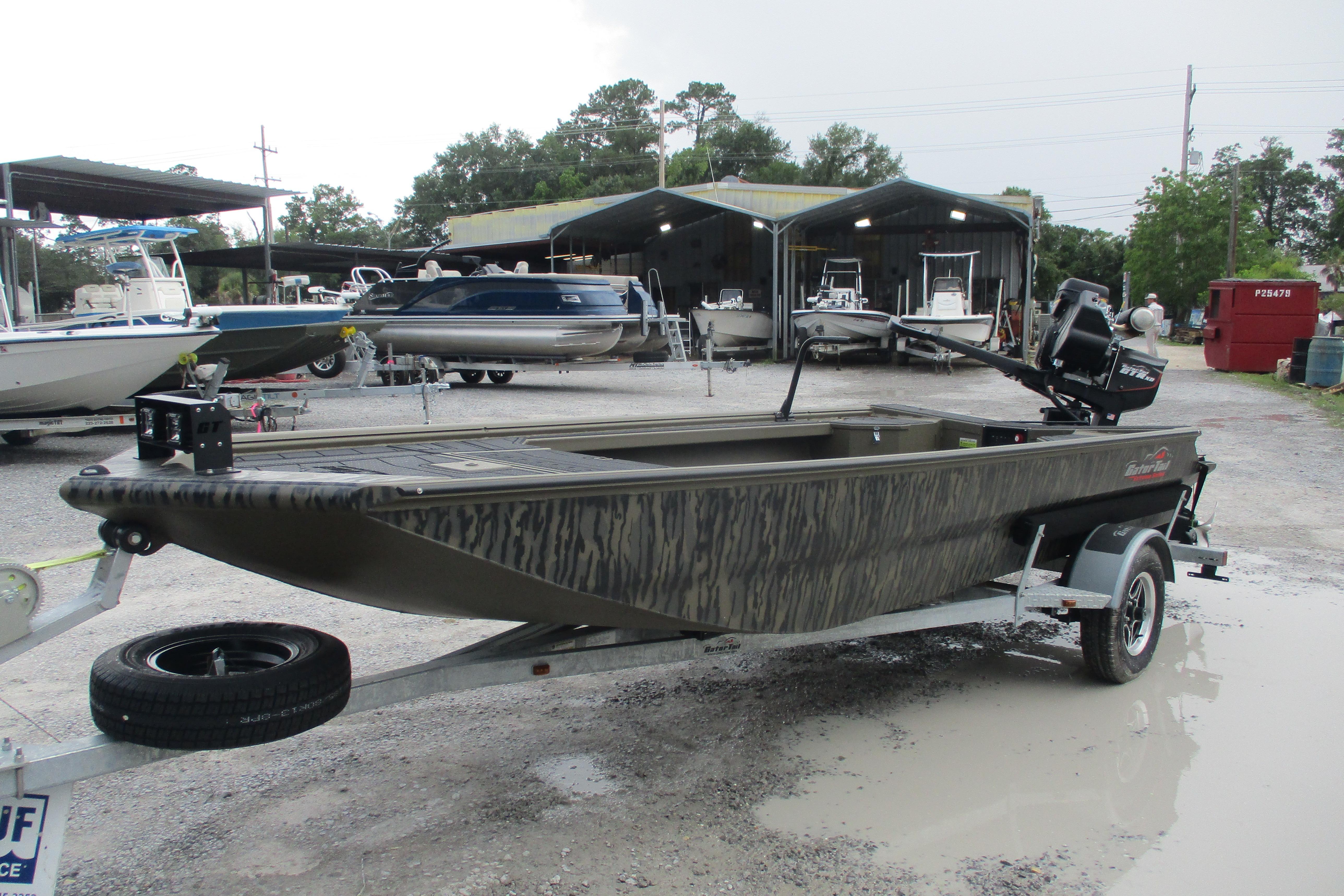 2026 Gator Tail 1854 Extreme boat on trailer in outdoor dealership setting.