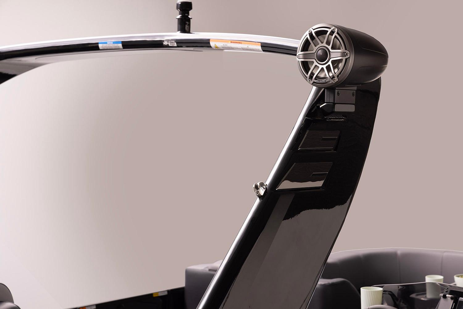 Manufacturer Provided Image: 2026 SunCatcher Diamond Elite 326 SL boat with sleek speaker system and modern design.