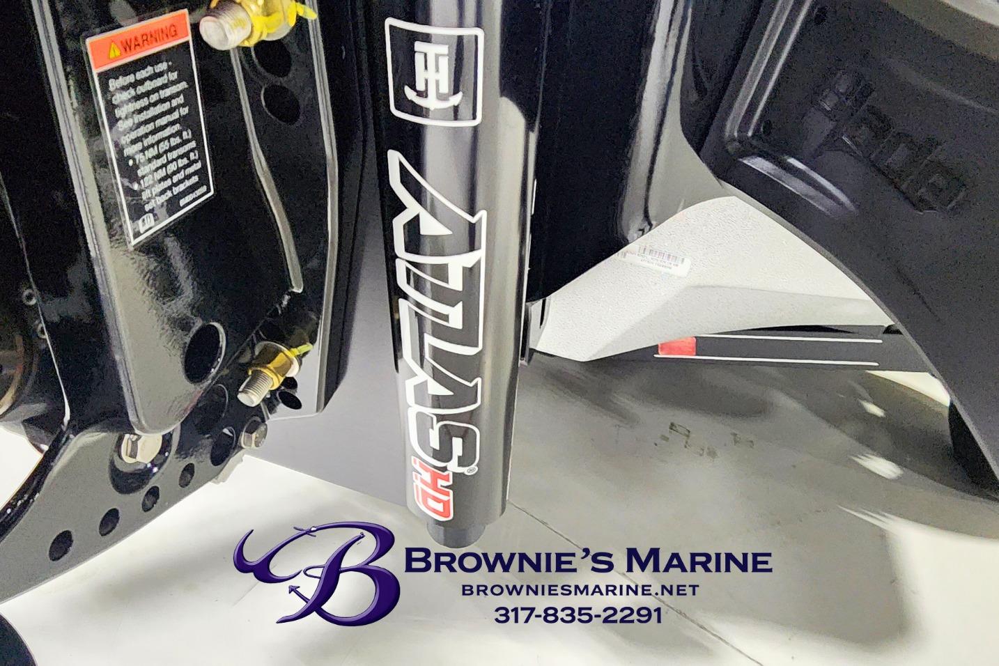 Close-up of 2026 Ranger Z521 boat part with Atlas logo at Brownie's Marine.