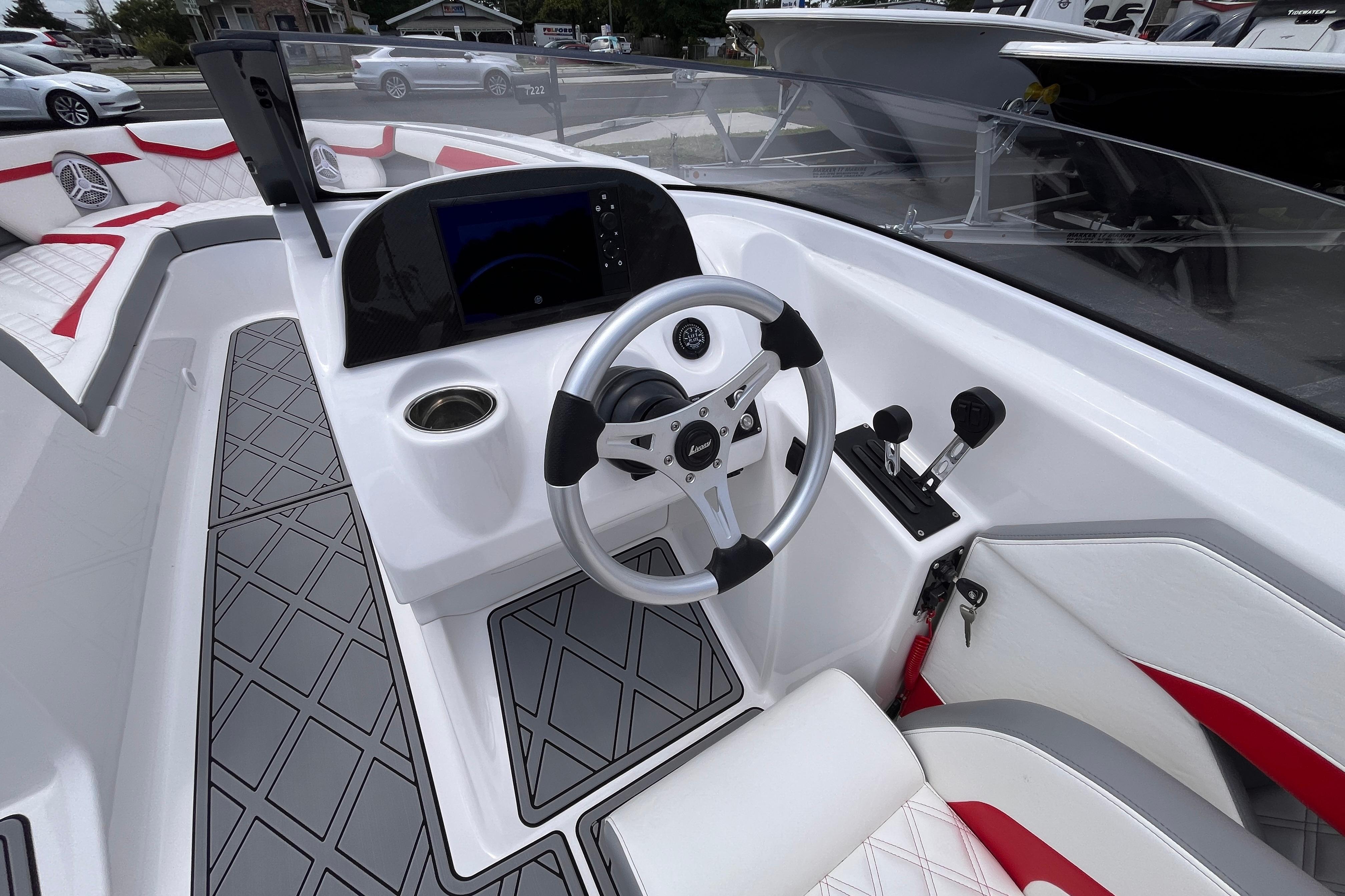 Interior view of 2025 Checkmate Pulsare 2400 BRX boat.