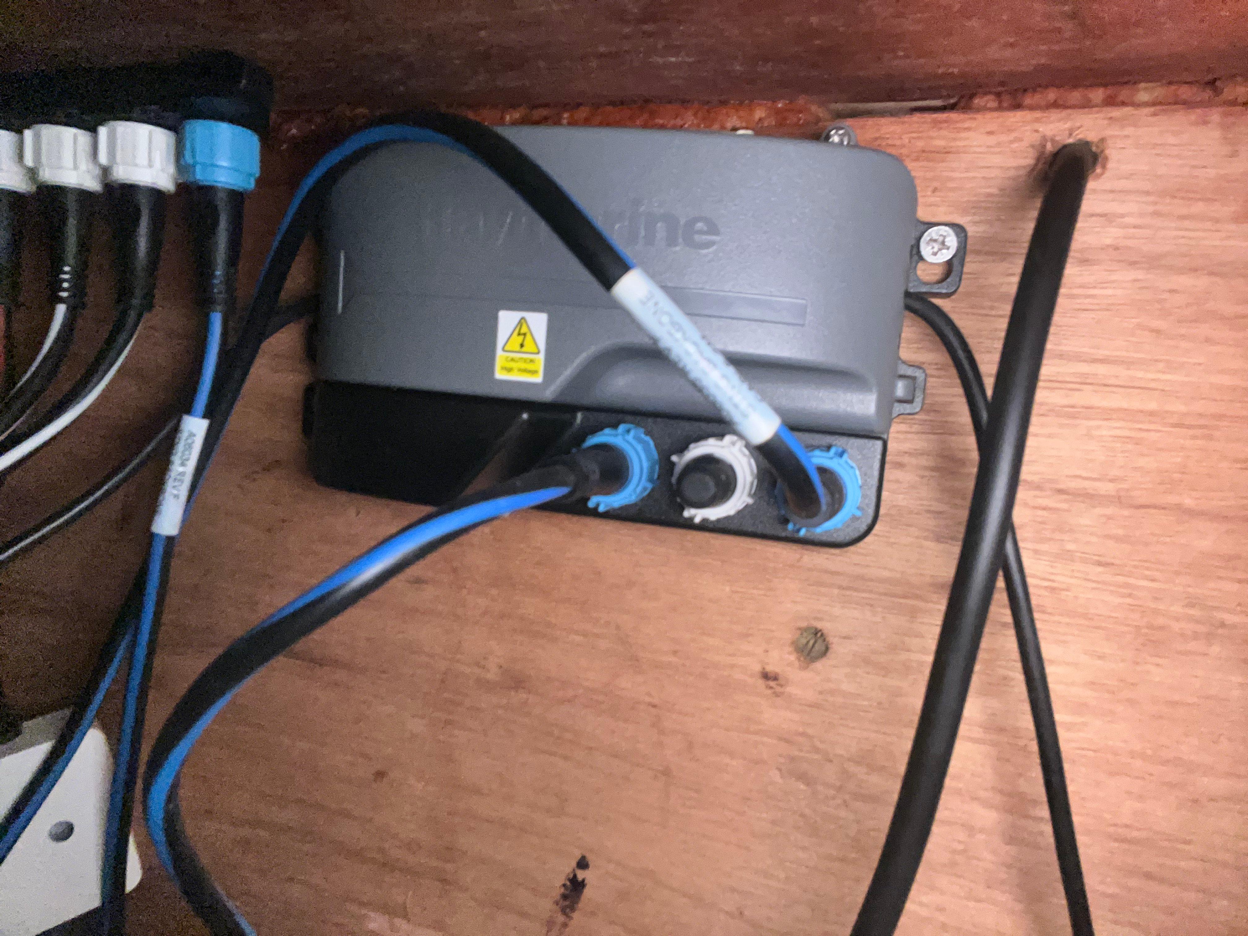 Marine electrical system with cables on Trident Marine Challenger 35, 1981 model.