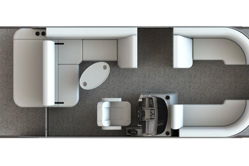 2026 Sylvan Mirage 822 CLZ boat interior layout with seating and helm.