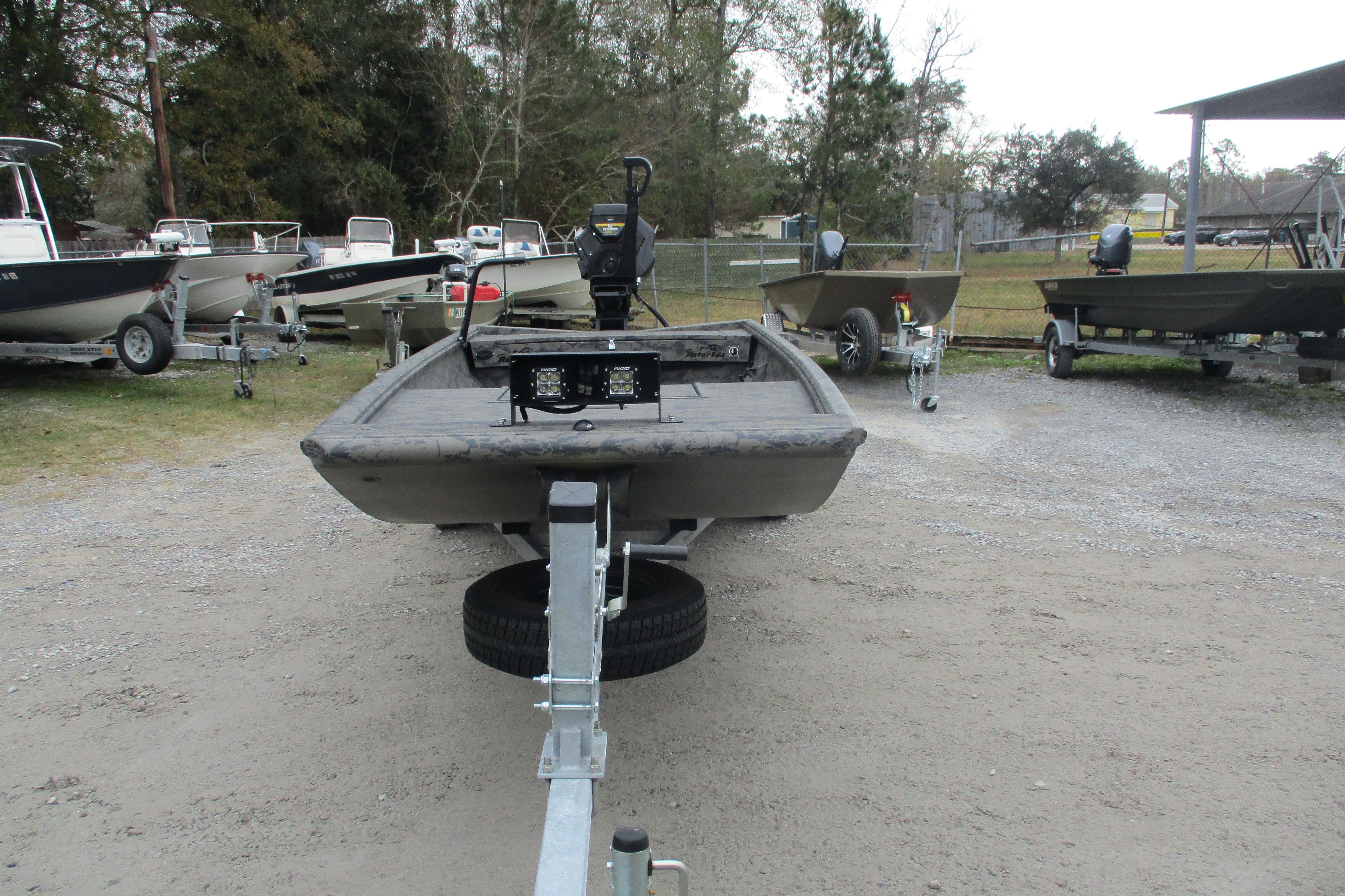 2026 Gator Tail 1754 Extreme boat on trailer in outdoor lot.