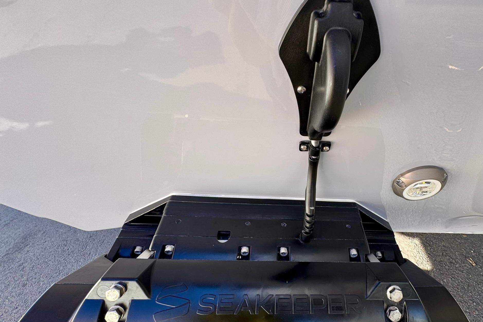 Close-up of Seakeeper installation on 2026 Key West 239 FSR boat.