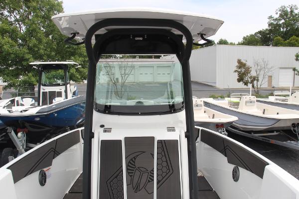 2023 Scarab 255 Open ID boat, sleek design, center console, modern features.
