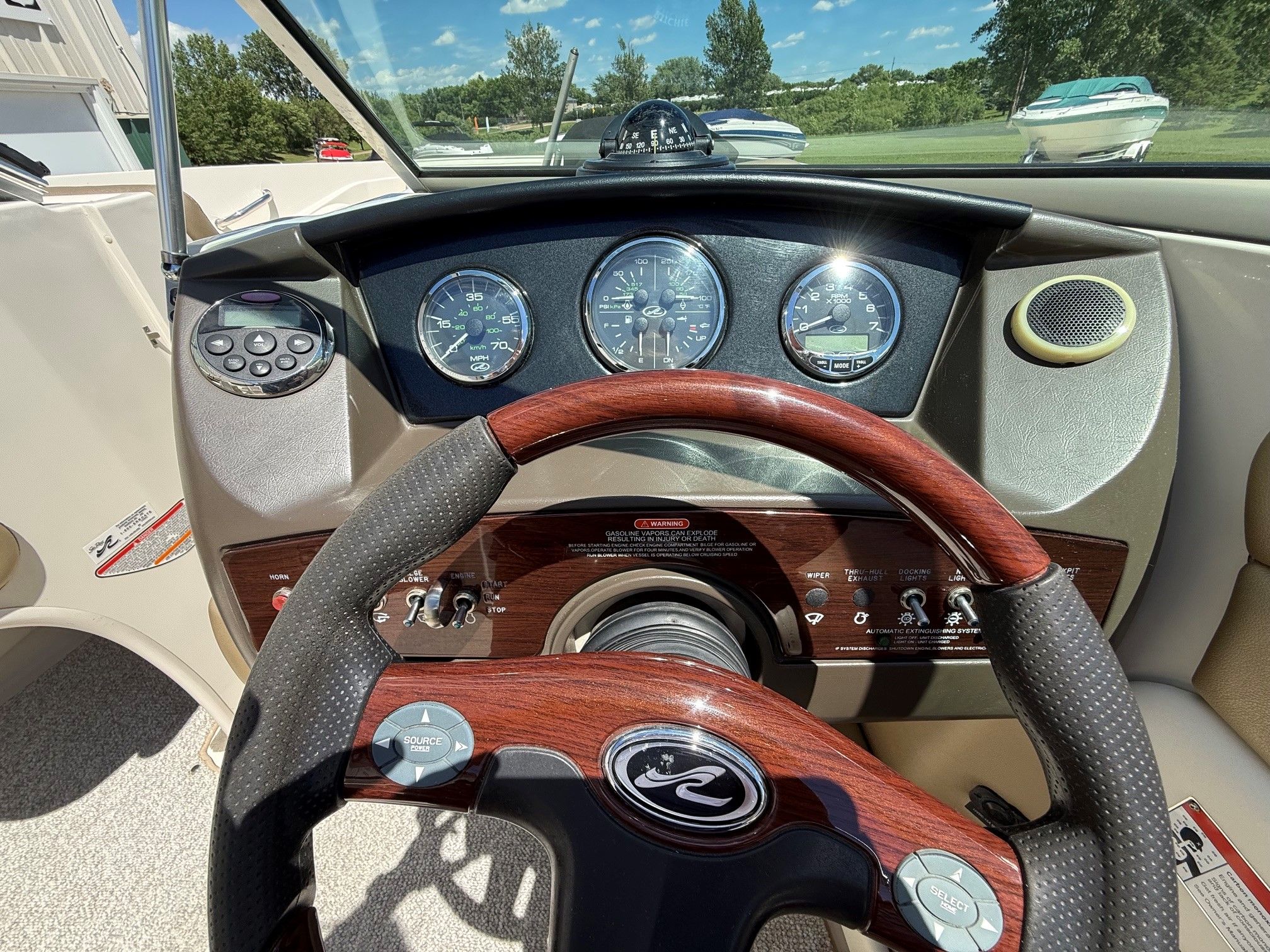 Dashboard of a 2007 Sea Ray 230 Select boat.