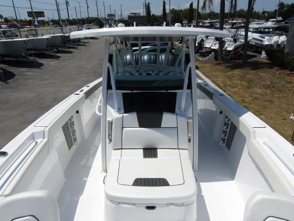 2024 Wellcraft 352 Fisherman boat, spacious deck, modern seating, and sleek design.