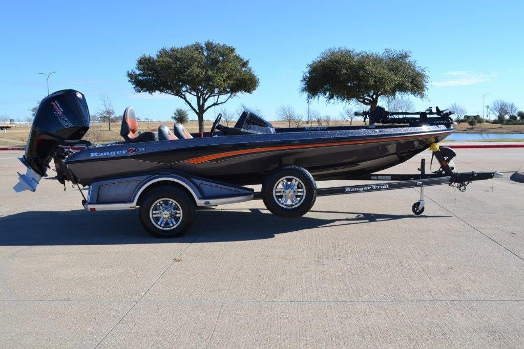 2025 Ranger Z518 Cup-Equipped boat on trailer, parked outdoors.