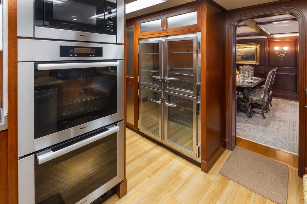 Luxurious kitchen on Delta Marine Flybridge Motoryacht, 1989 model.