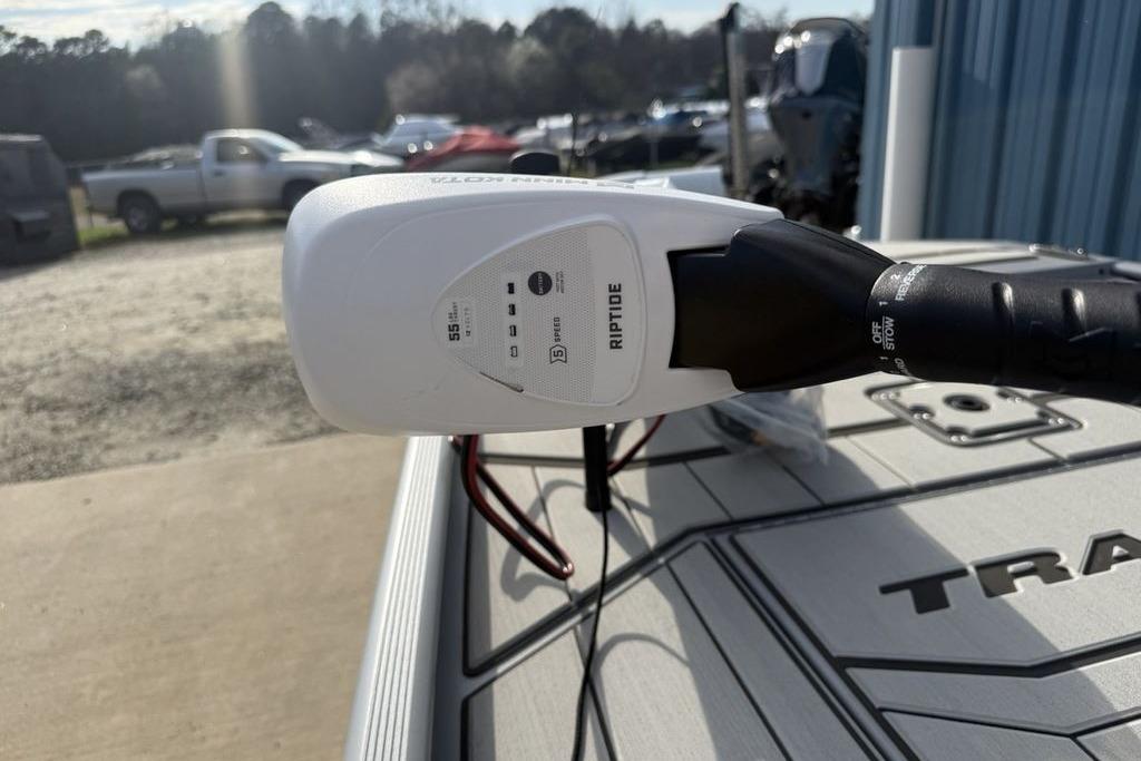 2026 Tracker Bass Tracker Classic CC with Riptide trolling motor on deck.