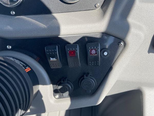 Control panel of 2025 Armada Saphir 23CR with switches and dials.