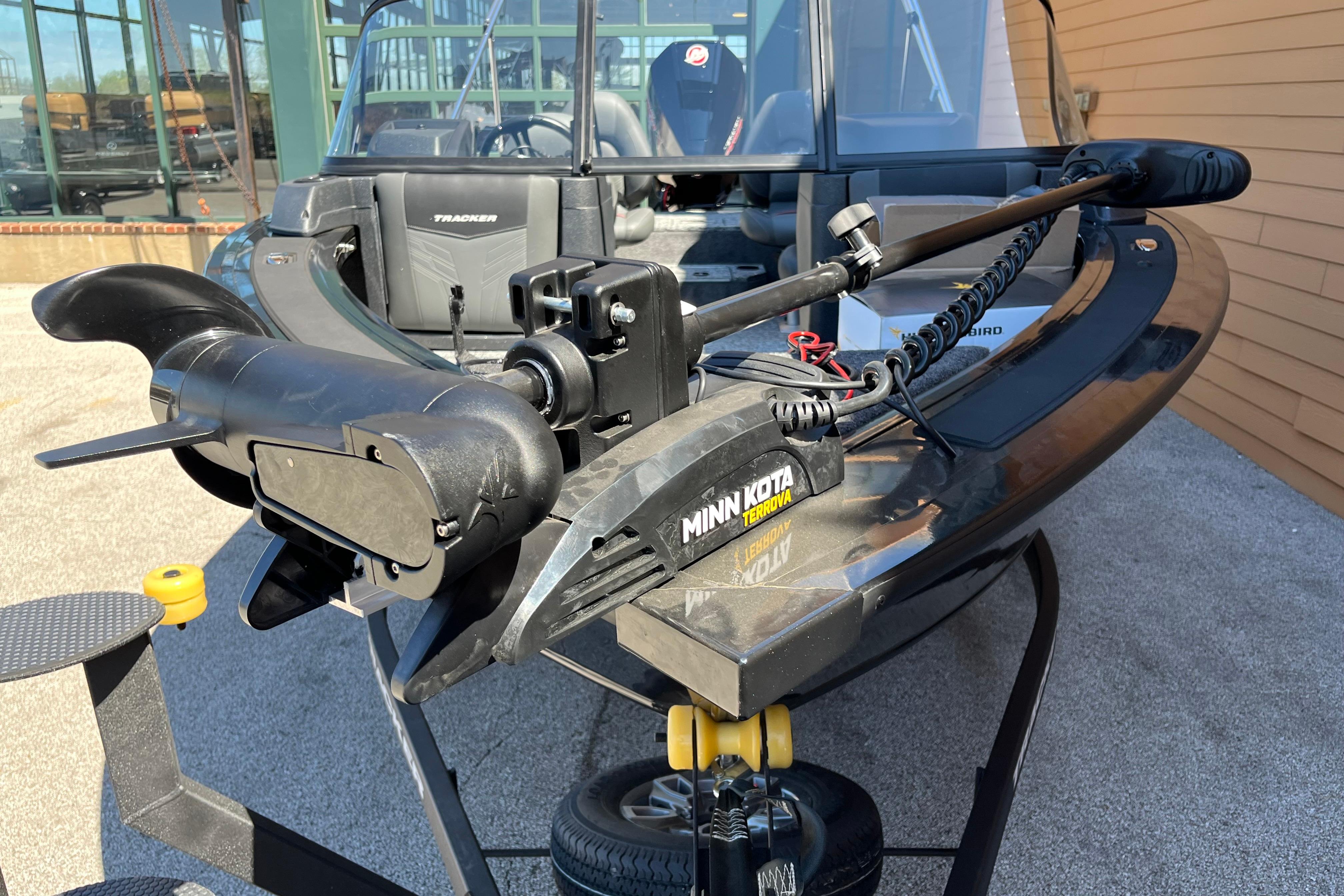 2026 Tracker Targa V-19 WT boat with Minn Kota Terrova trolling motor.
