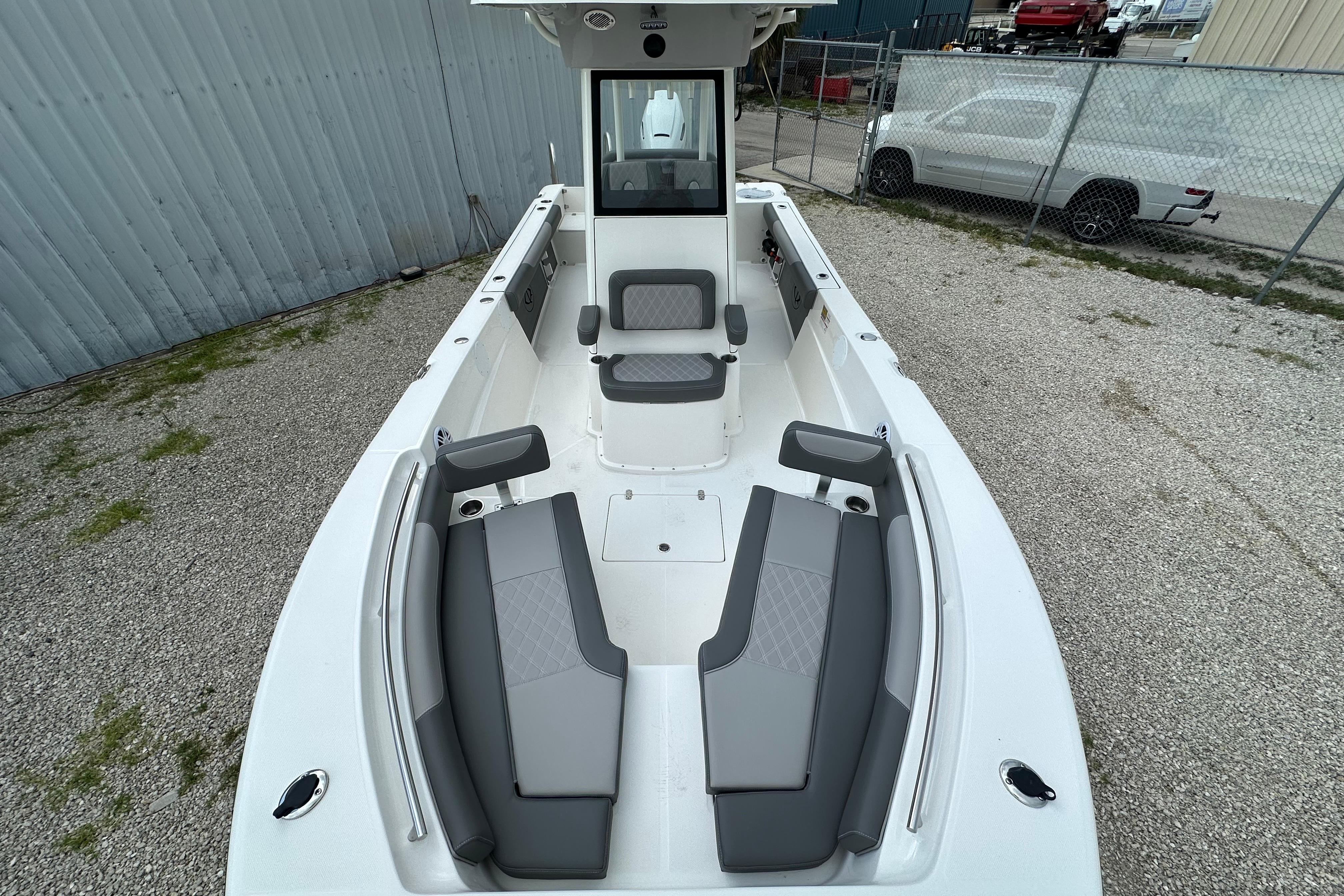 2027 Sea Born LX24 Center Console boat with spacious seating and modern design.