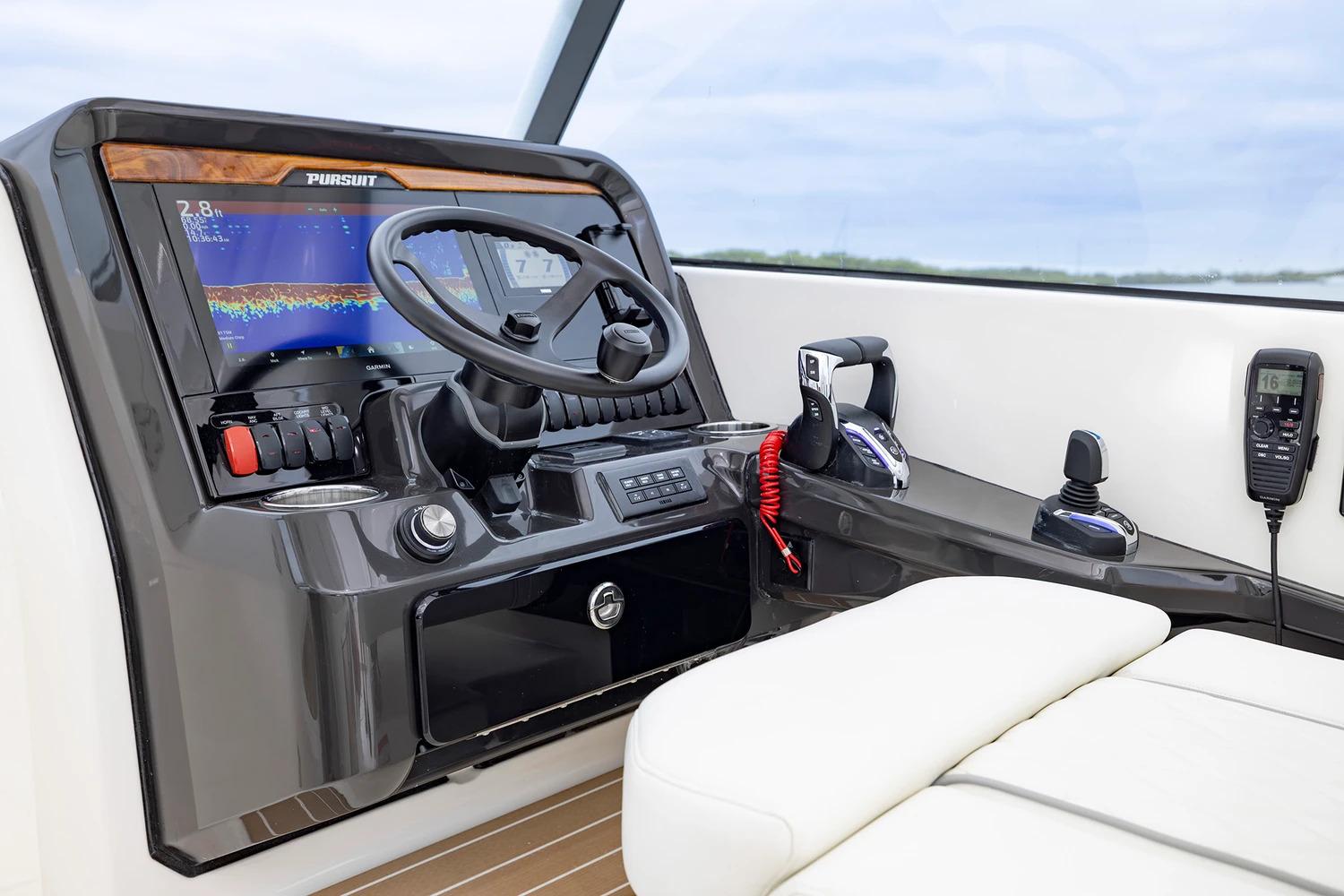 Manufacturer Provided Image: 2026 Pursuit DC 286 Dual Console helm with advanced controls and navigation display.
