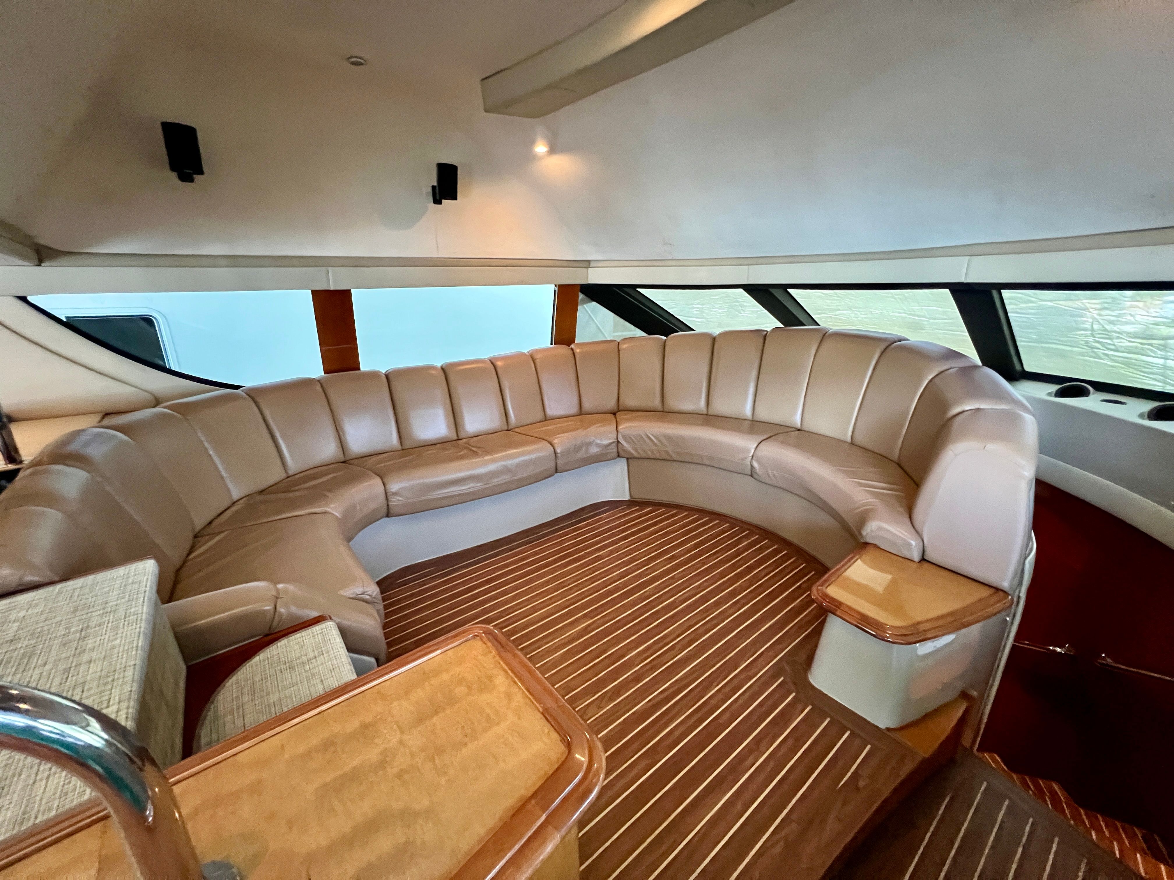 Luxurious interior of 2005 Carver 560 Voyager Sky yacht.