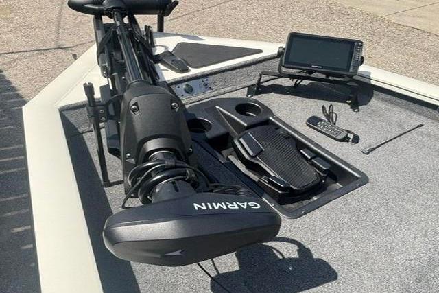 2021 Tracker Pro Team 175 TXW Tournament Edition boat with Garmin equipment on deck.