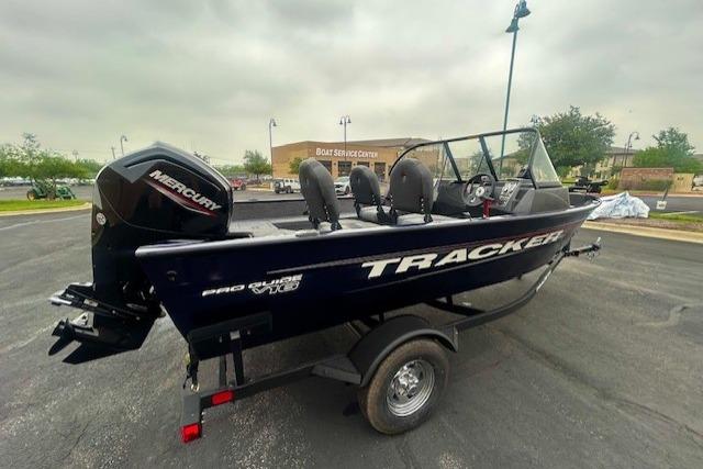 2026 Tracker Pro Guide V-16 WT boat with Mercury engine on trailer.
