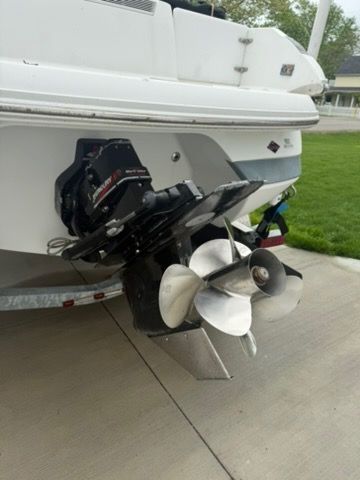 The image shows the drive of a 2001 Cobalt 226 boat on a trailer.