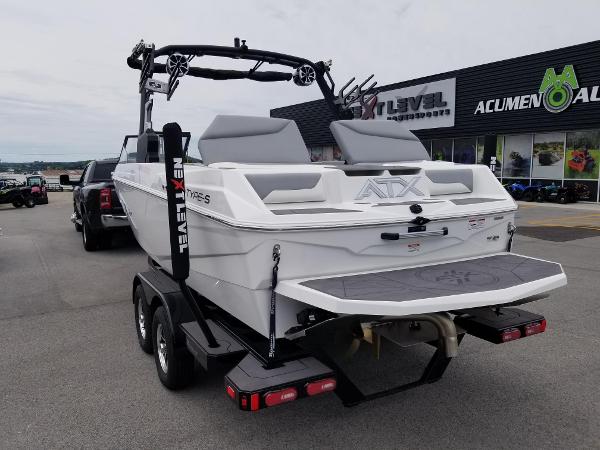 2023 ATX Surf Boats 20 Type-S on trailer, rear view at dealership.