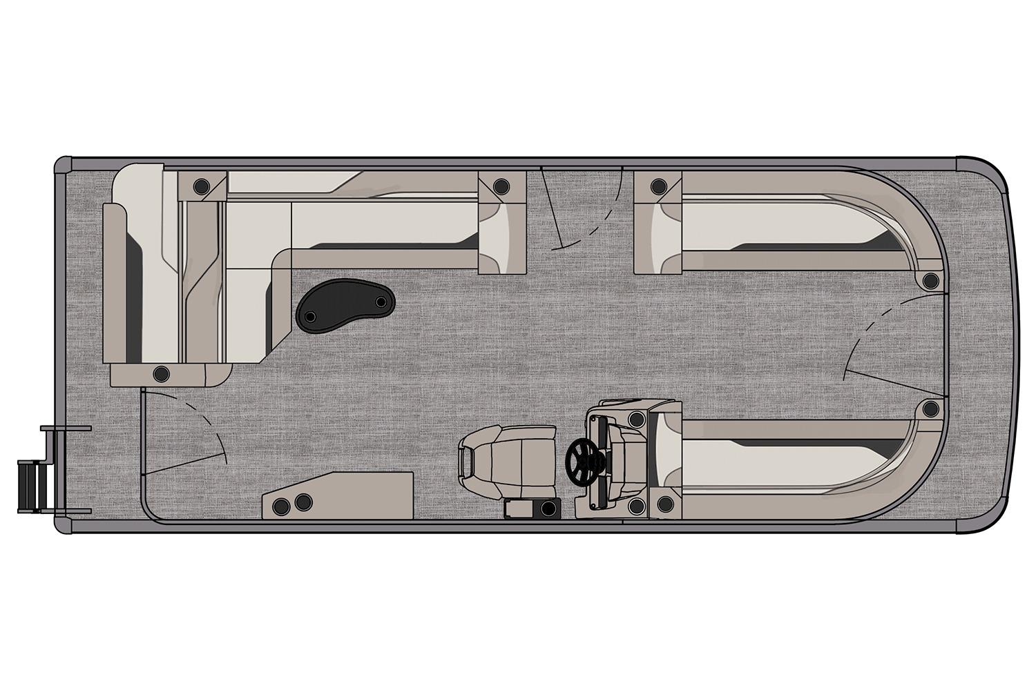Manufacturer Provided Image: 2026 Tahoe Pontoon Sport 85 Cruise Rear Bench 23 floor plan, top view.