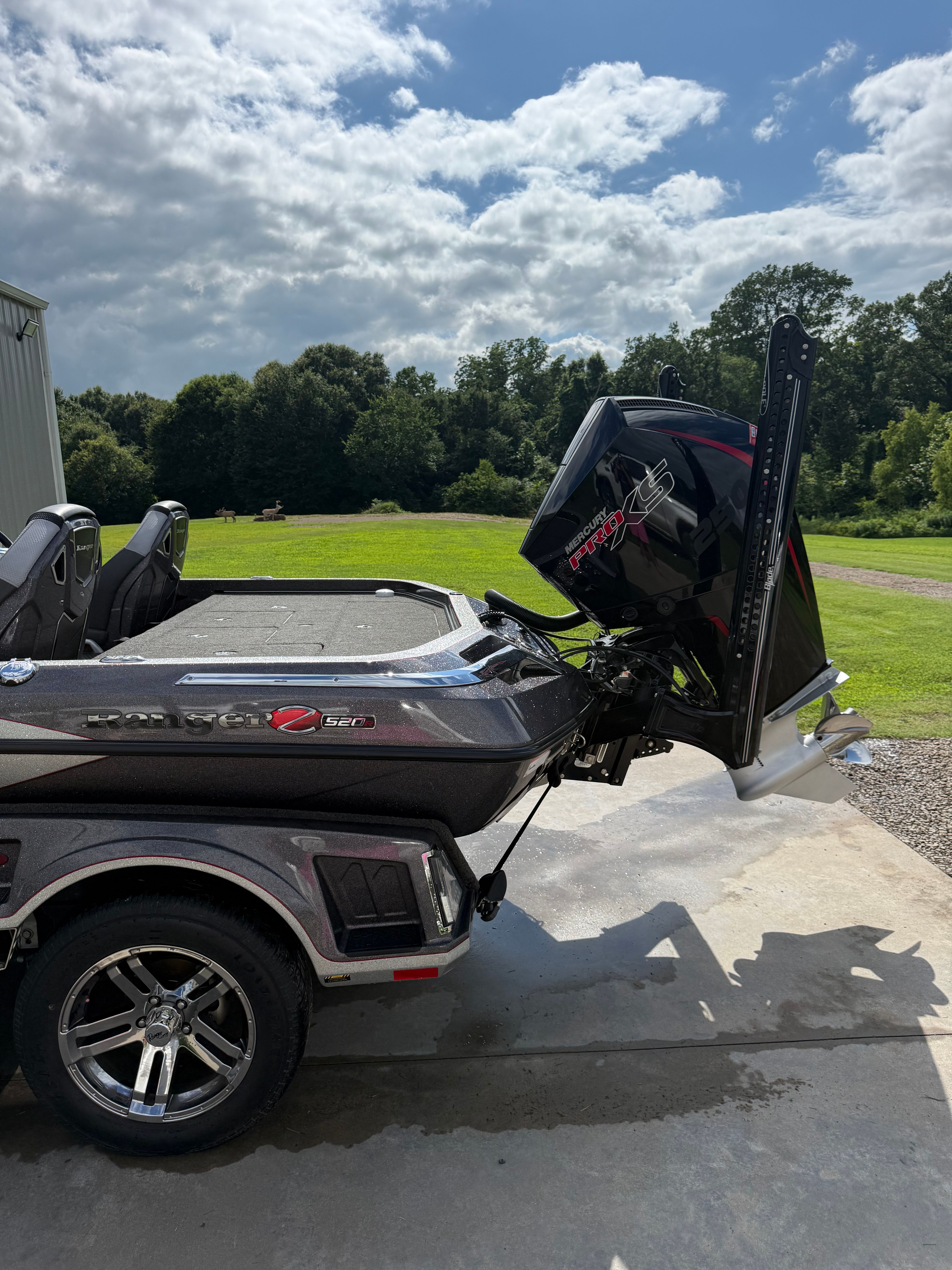 2024 Ranger Z520R boat on a trailer outdoors.