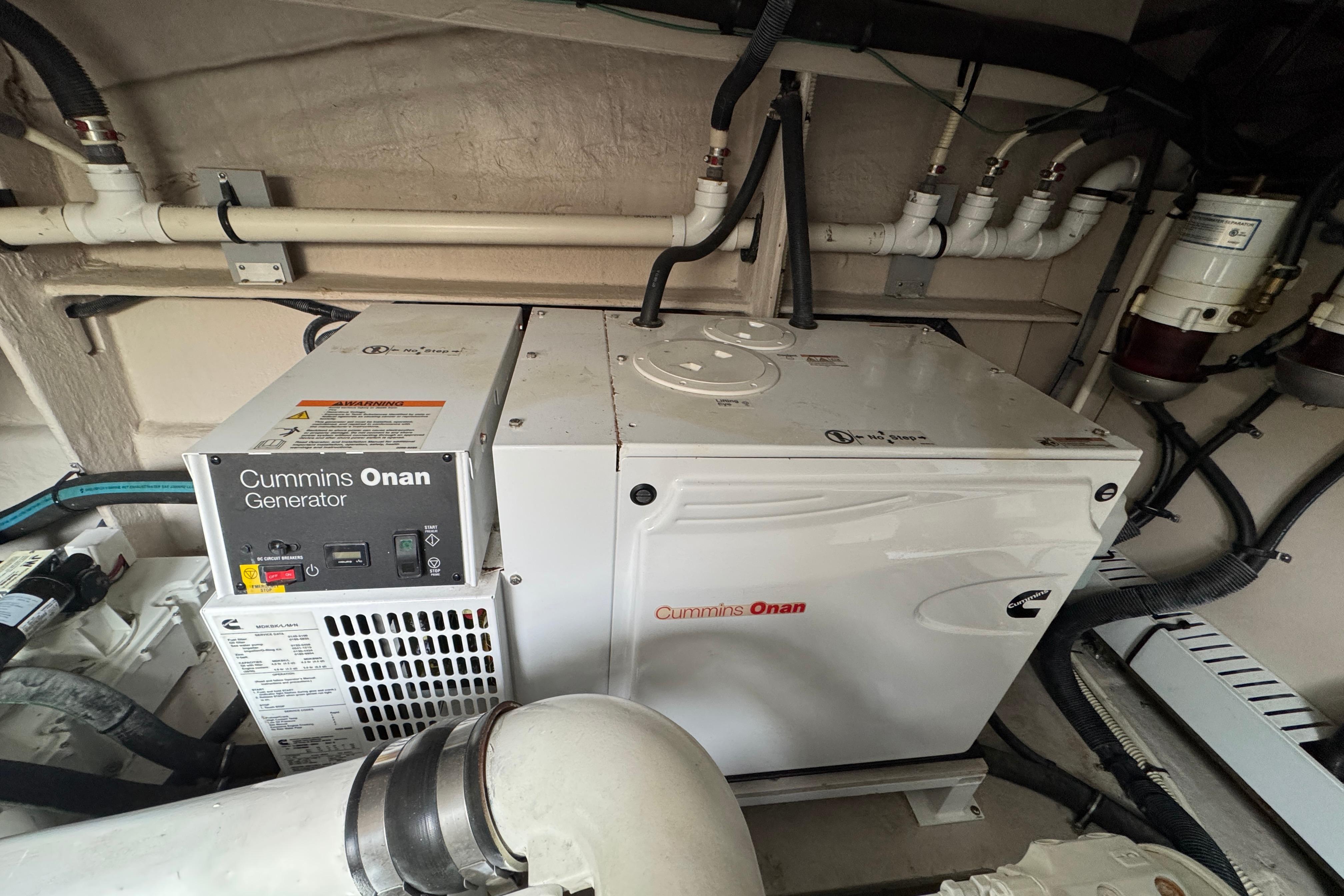Cummins Onan generator in 2014 Sea Ray 510 Sundancer engine room.