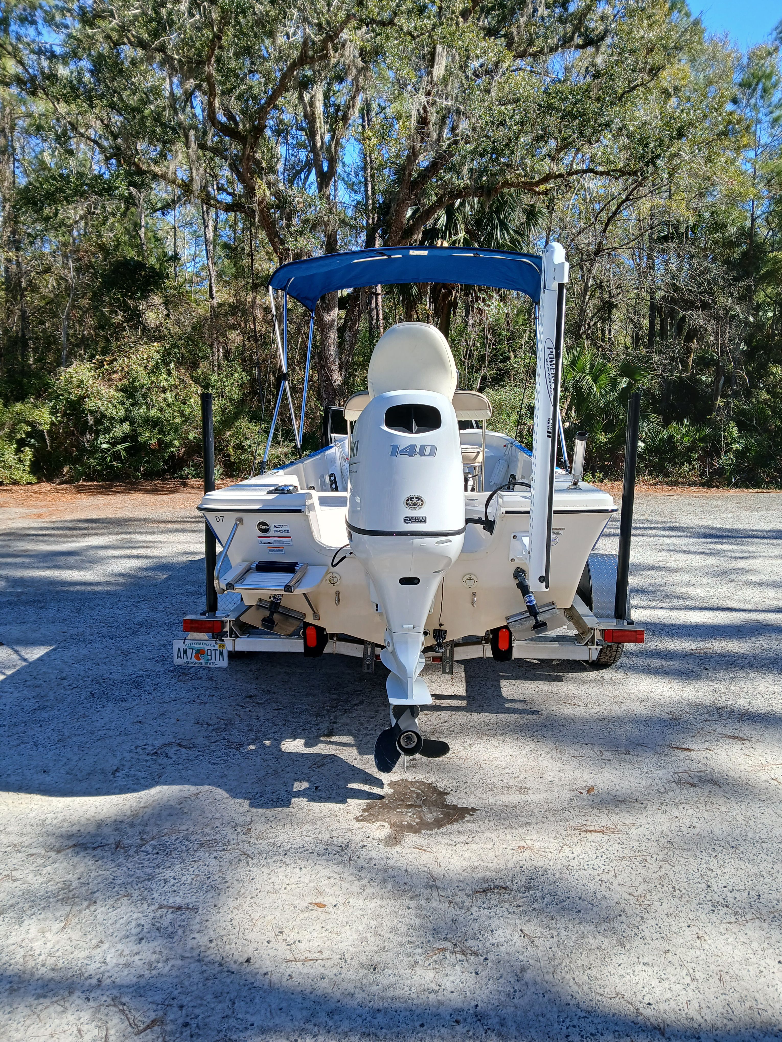 2023 Carolina Skiff 192 JLS on a trailer outdoors.