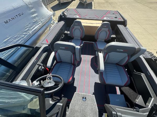 2025 Alumacraft Trophy 185X SC Rotax S boat interior with four seats.
