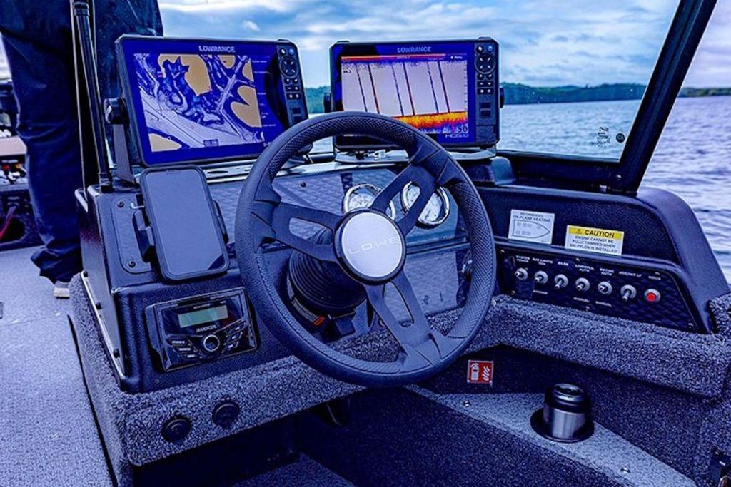 2026 Lowe Fishing Machine 1875 dashboard with advanced navigation and control systems.