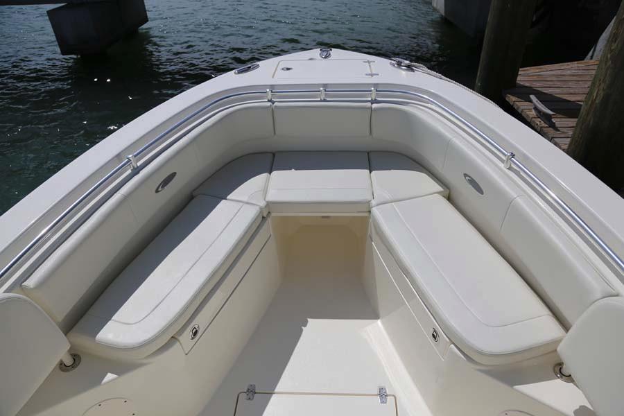 Manufacturer Provided Image: 2022 Cobia 262 Center Console boat with spacious bow seating area.