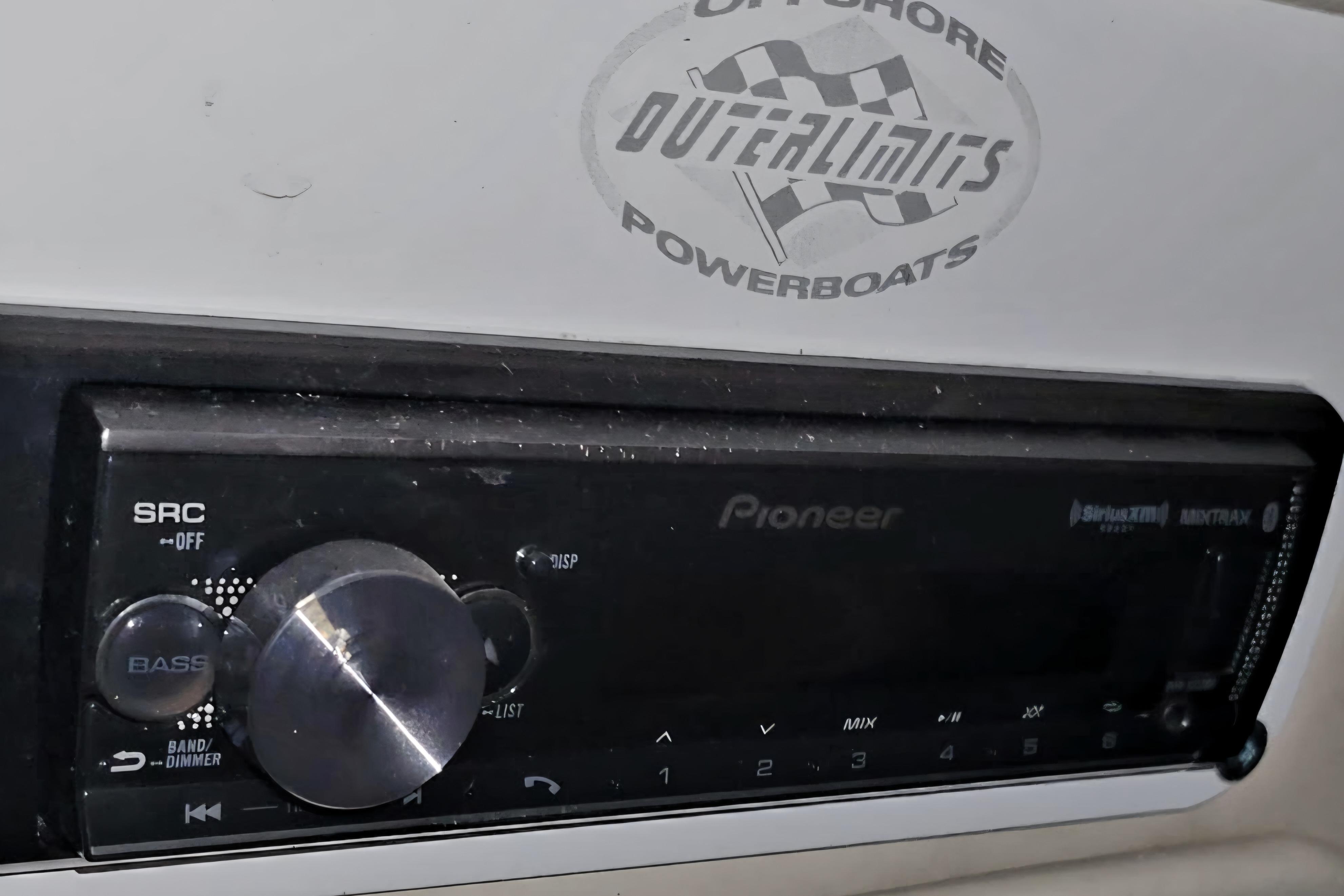 2004 Outerlimits 42 Legacy boat stereo system with Pioneer audio controls.