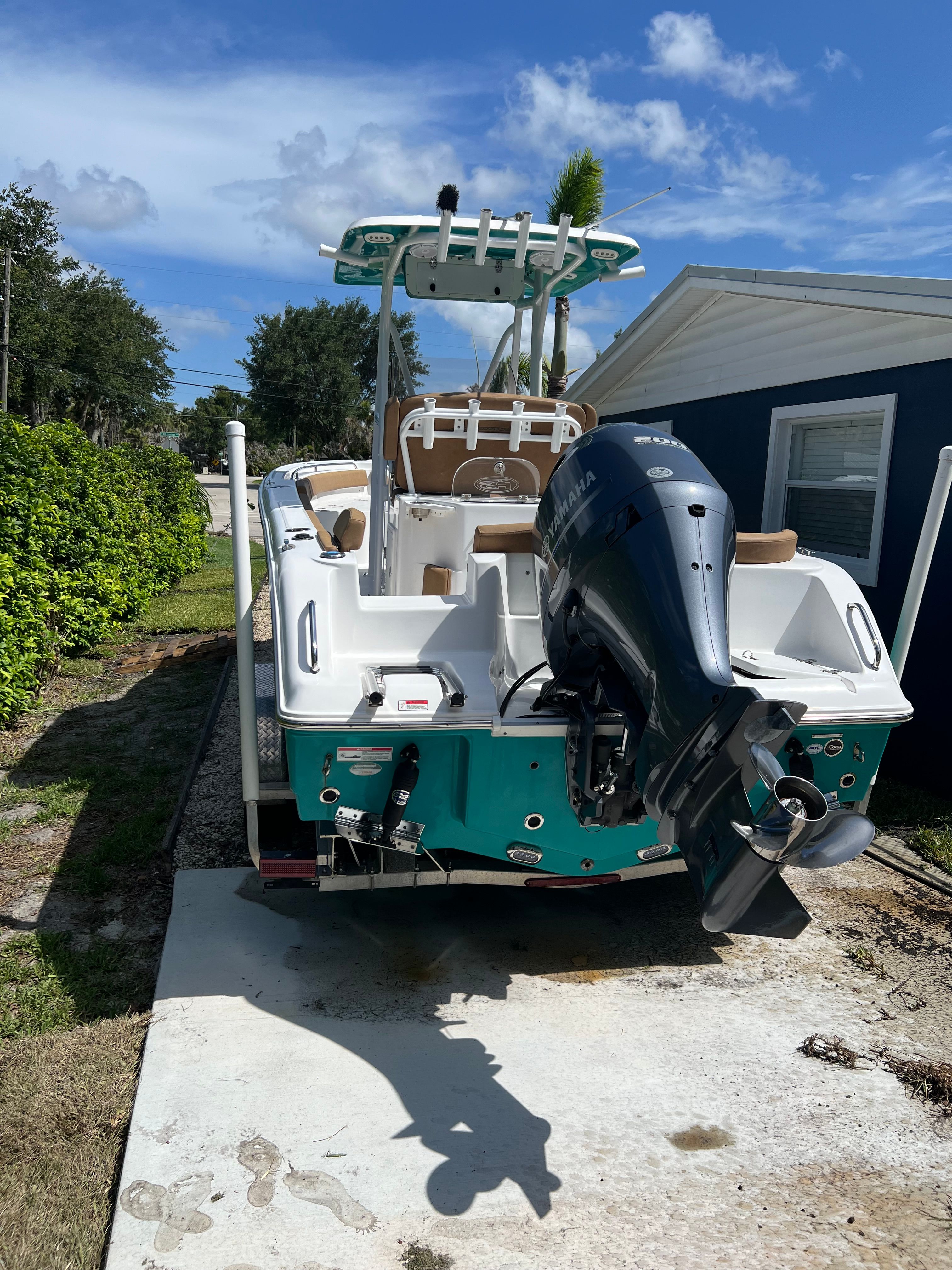 2022 Sea Hunt Ultra 234 boat with outboard motor.