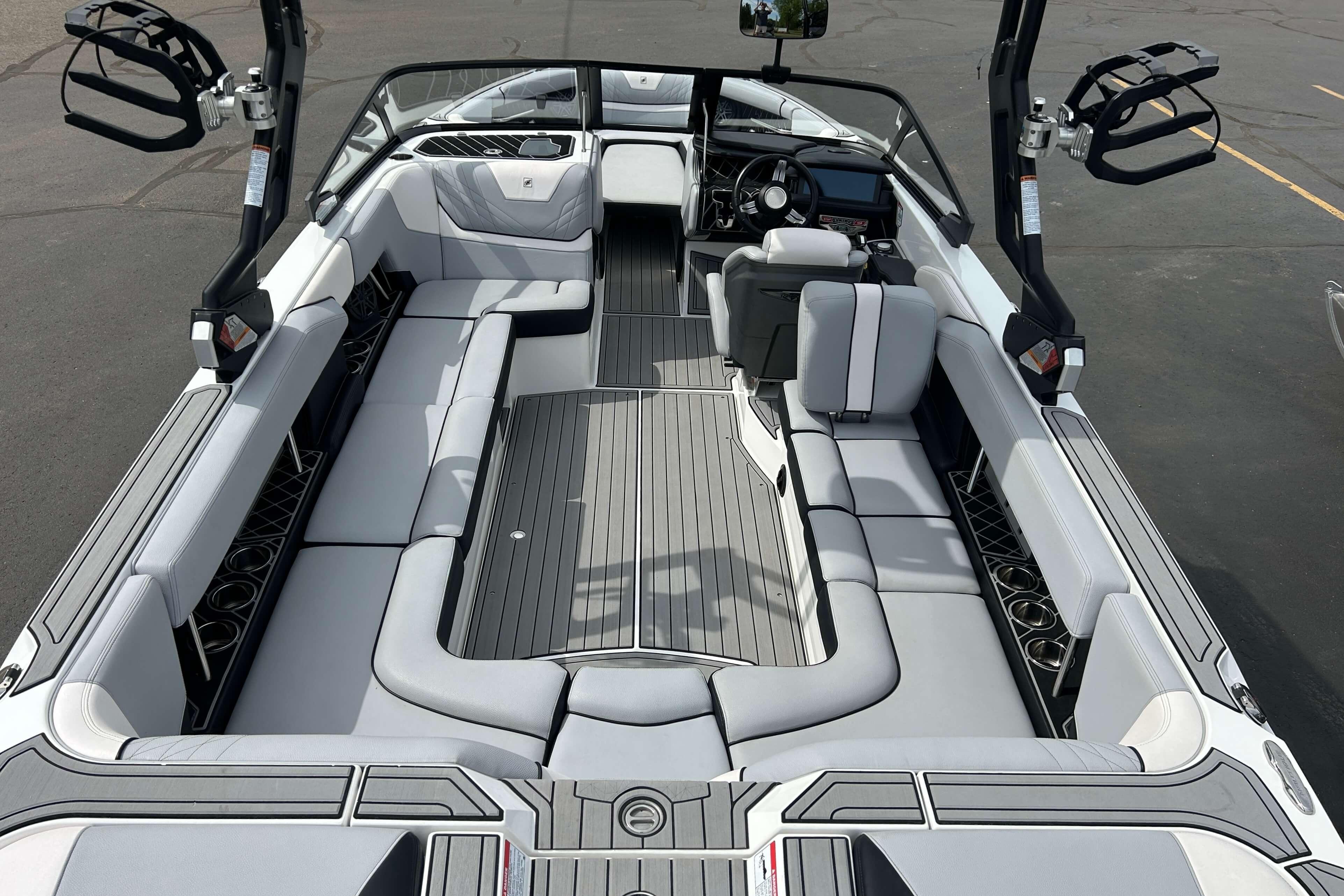 2021 Nautique Super Air Nautique GS24 interior with spacious seating and modern design.