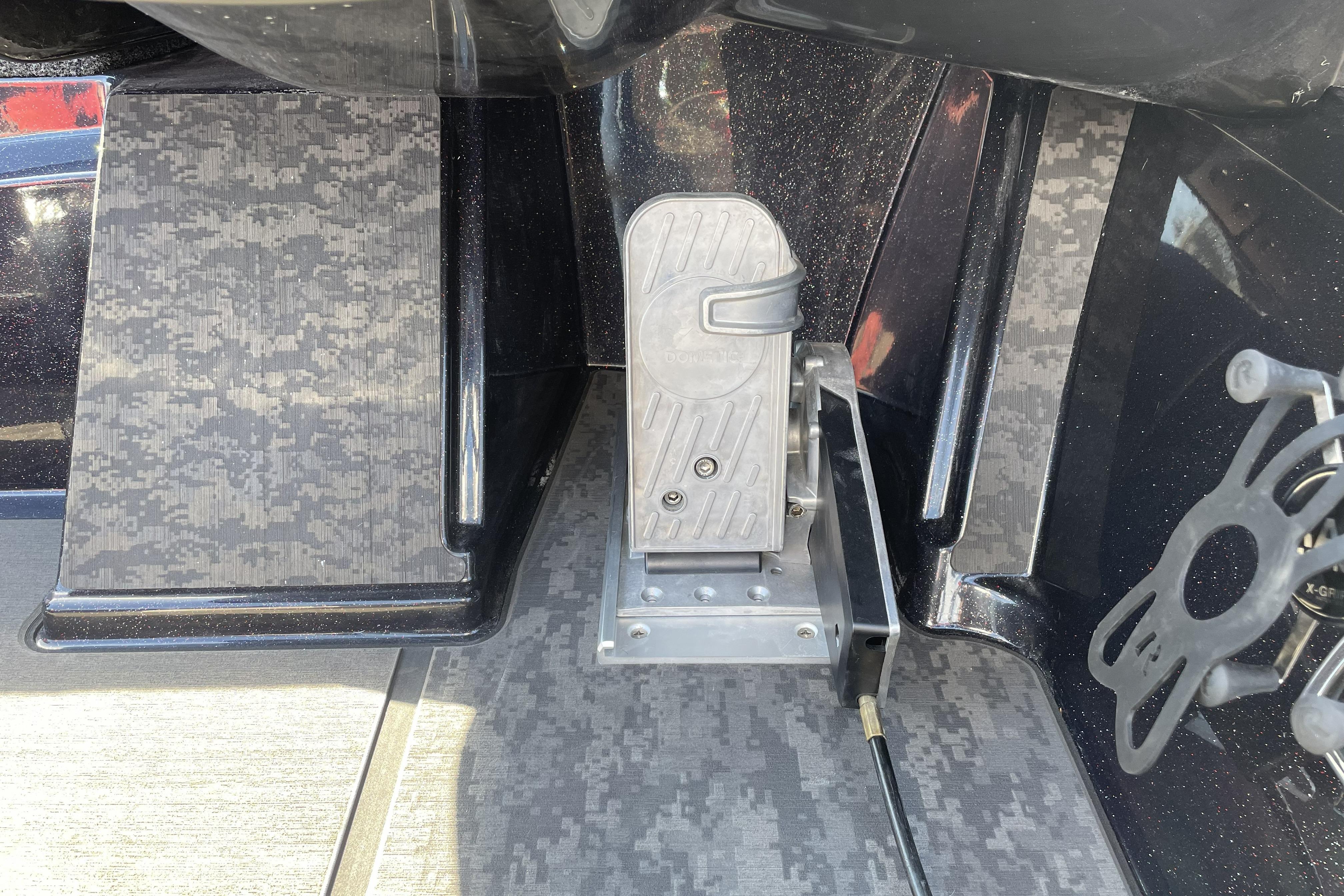 2026 Nitro Z19 XL boat pedal with digital camouflage flooring.