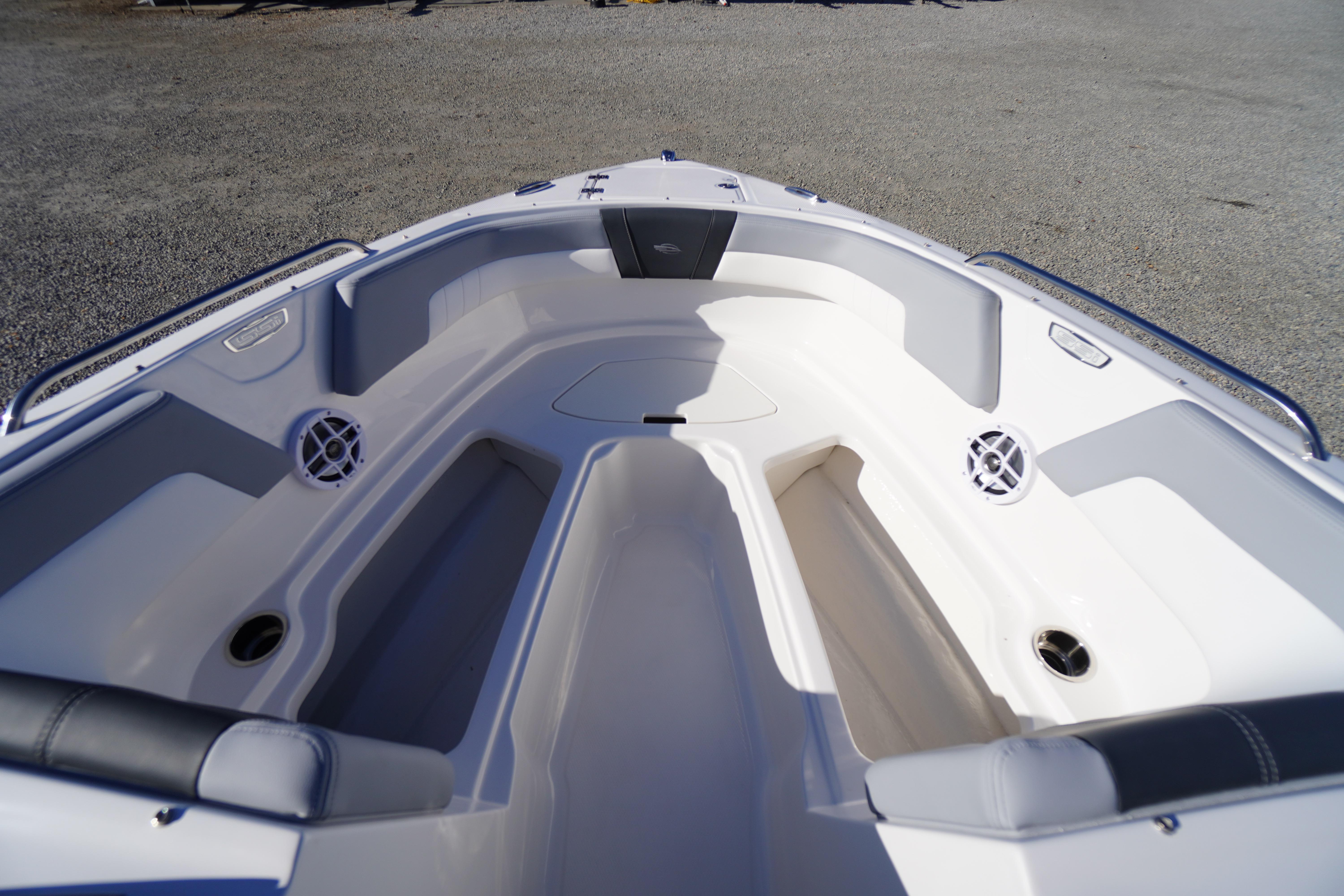 2026 Chaparral 23 SSi boat interior, featuring spacious seating and modern design.