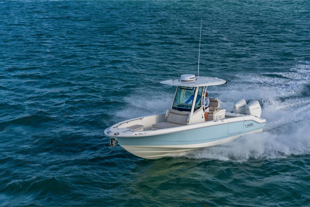 2024 Boston Whaler 280 Dauntless cruising on open water.