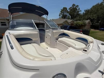 2011 Tahoe 216 WT boat with spacious interior and seating.