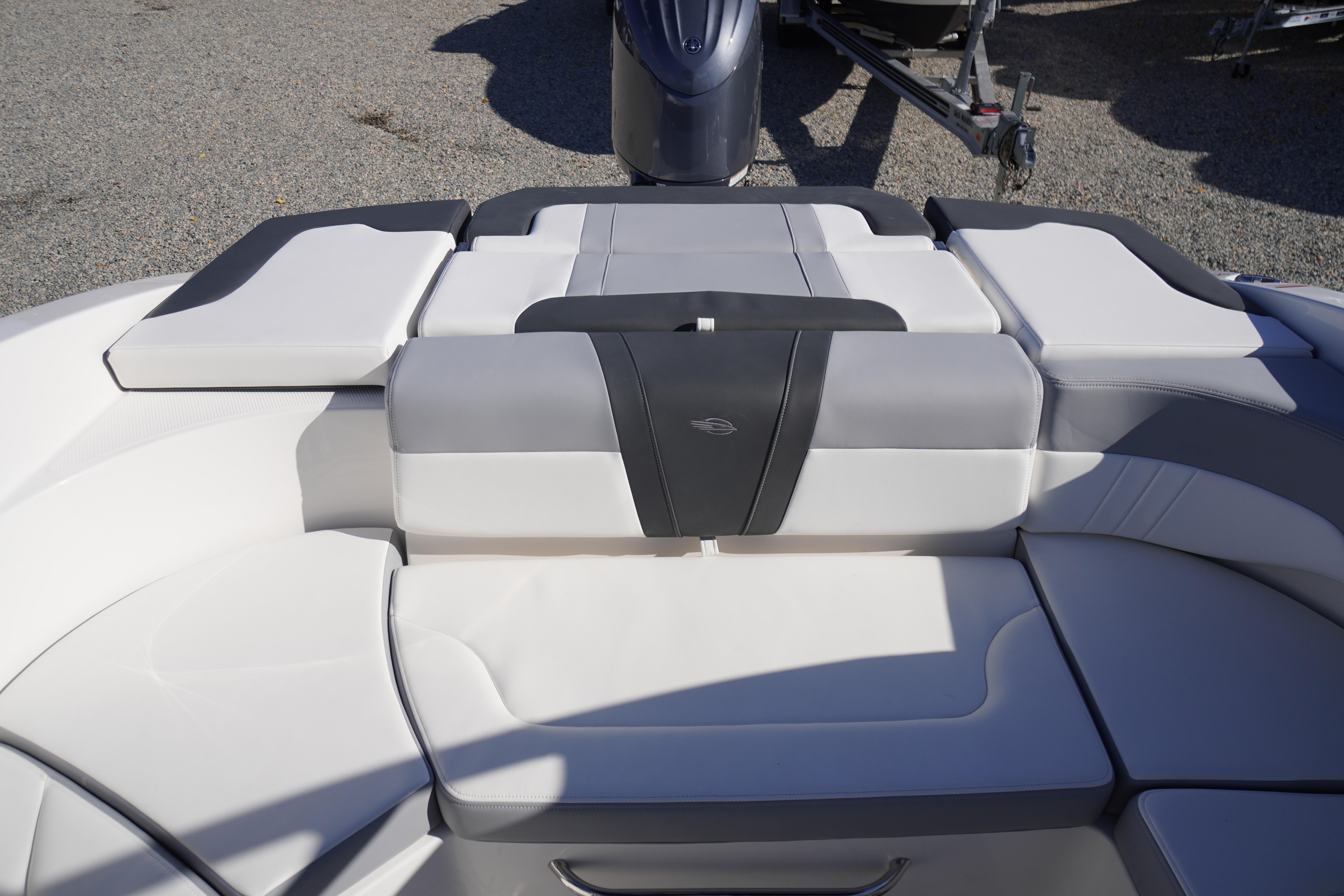 2026 Chaparral 23 SSi OB boat interior with sleek, modern seating design.