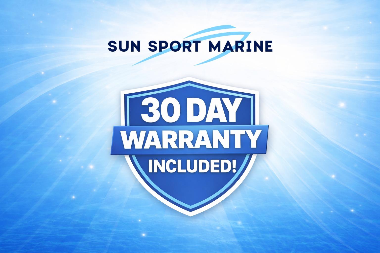Sun Sport Marine offers 30-day warranty on Sun Tracker Party Barge 20 Classic Series.