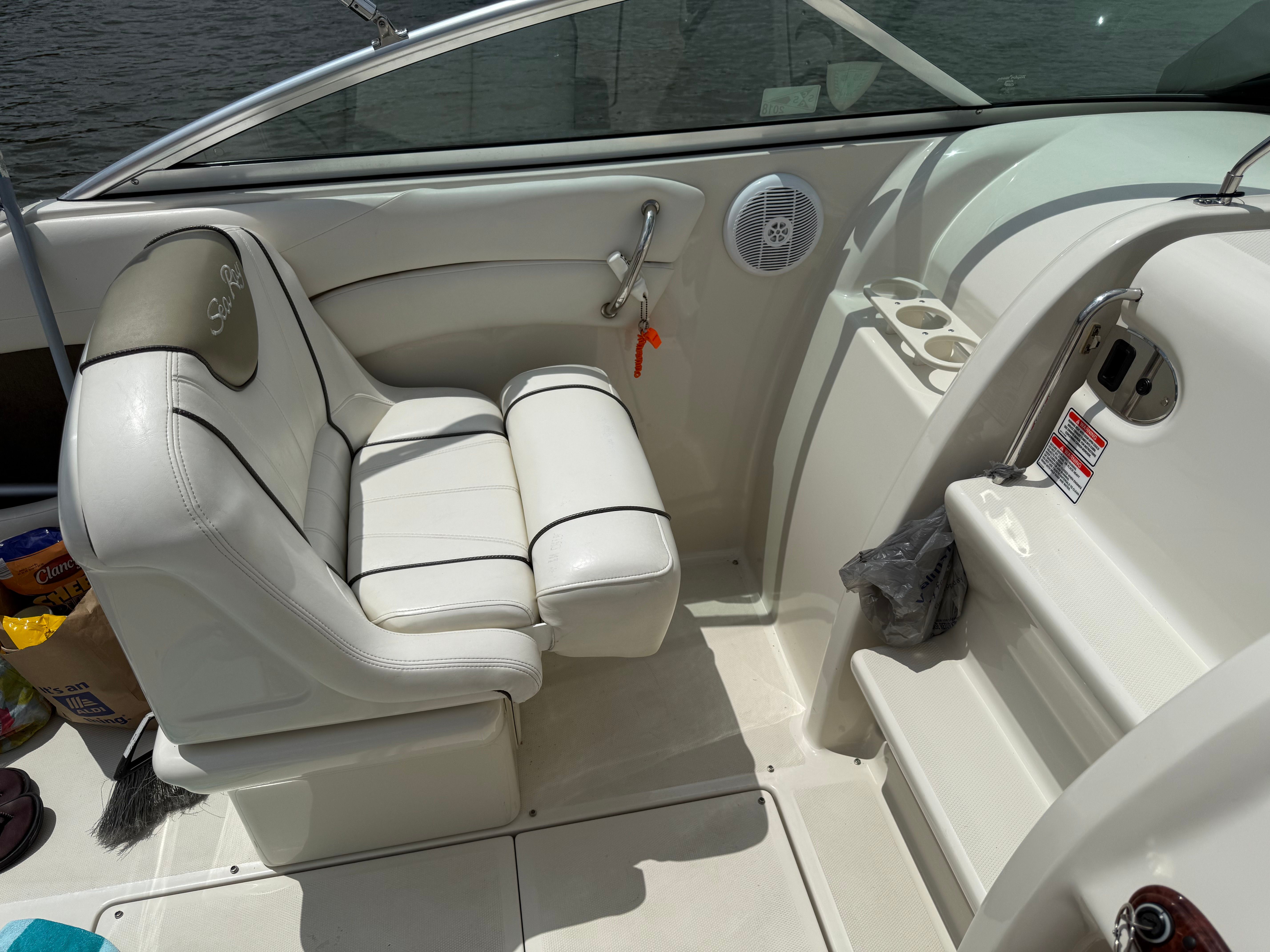 Interior of a 2006 Sea Ray 215 Weekender boat.